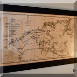 A05. Nantucket and Martha's Vineyard framed map. 18”h x 23”w 